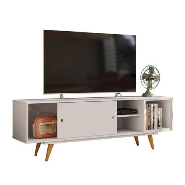 Imagem de Rack Retrô Goslar Branco 162 cm - Mobly