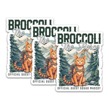 Imagem de Conjunto de 3 peças de brócolis The Fierce Official Quest Squad Mascote Adesivo Quarta Asa Bookish Reading Romantasy Cat Impermeável 5 cm Vinil cortado para garrafa de água, laptop, telefone Kindle