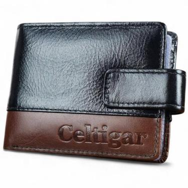 Imagem de Carteira Masculina De Couro Antifurto Proteção RFID RG CNH - Celtigar,