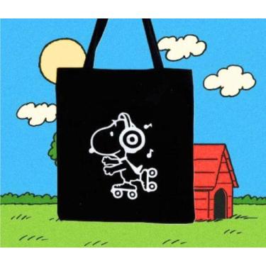 Imagem de Bolsa Ecobag 100% algodão Black Estampa SNOOPY MUSIC - CARIOCA MAIS