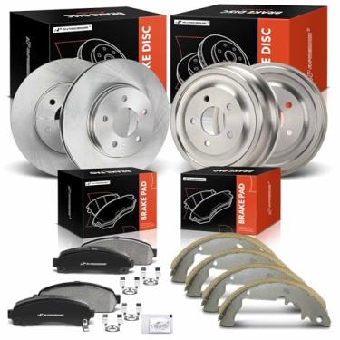 Imagem de A-Premium Rotores de freio a disco ventilado dianteiro e traseiro + kit de pastilhas de cerâmica compatível com modelos Chevrolet, Pontiac e Saturn - Equinox 2005-2006, Torrent 2006, Vue 2002-2007