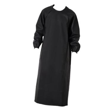 Imagem de Vaveren impermeável com mangas compridas, utilitário resistente ao fogo, versátil, resistente, couro PU para marcenaria, Preto 140x125cm