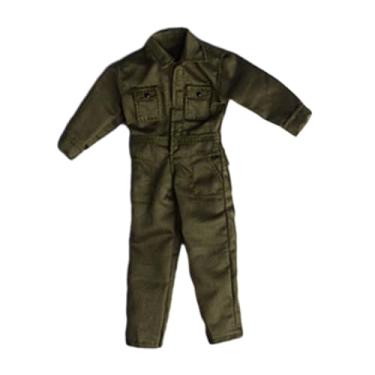 Imagem de Colaxi Roupas para bonecos de ação em escala 1/12, macacão para bonecas, uniforme em miniatura para bonecos masculinos de 15 cm , Verde