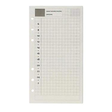 Imagem de Refil de papel A6 de linha de tempo diário para fichário redondo de 6 furos A6 de 6 polegadas pacote com 1