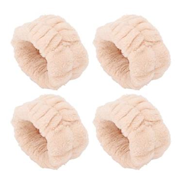 Imagem de Sluffs 2 Pairs Face Washing Wristbands Water Absorption Soft Flannel Wrist Wash Band Creamy Stretchy Wrist Bands