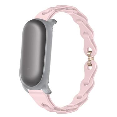 Imagem de Lamshaw Compatível com pulseiras Plaud NotePin, tiras de substituição de silicone elástico vazadas compatíveis com gravador de voz Plaud NotePin (rosa)