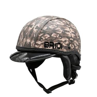 Imagem de Capacete Coquinho Scooter E-bike Moto Elétrica Pala Compacta (Marrom/Bege, P - 55/56)