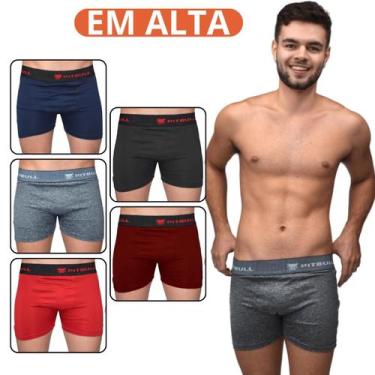 Imagem de Kit 5 Cueca Boxer Confortável Elastico Exposto Liso Cueca Box - NoBran