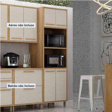 Imagem de Paneleiro Com 2 Nichos 4 Portas Torino Valdemoveis Cinamomo/off White