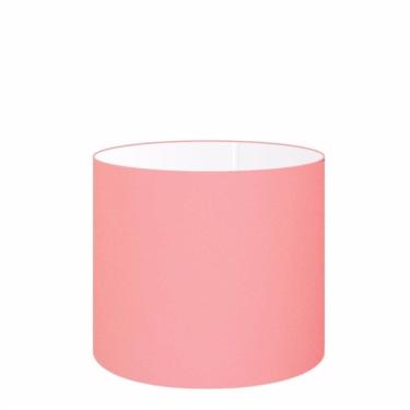 Imagem de Cúpula em Tecido Cilíndrico Abajur Luminária Cp-4143 35x25cm Rosa Bebê