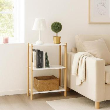 Imagem de ESTANTE MULTI USO COM PRATELEIRAS BRANCAS 90x40x25cm - D-CORE Brasil