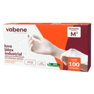 Imagem de Luva Látex Industrial Descartável Com Pó 100 Und. M Vabene