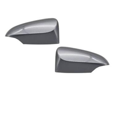 Imagem de Par de tampas de espelho lateral de asa, capa de espelho retrovisor, carcaça de concha compatível com Yaris 2012 2013 2014 2015 2016 2017 2018 2019 pintado - peças de reposição de alta qualidade(Grey