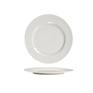 Imagem de Prato plano de comida ocidental de cerâmica listrada casa hotel restaurante prato de sobremesa branco -27,4 cm