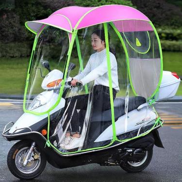 Imagem de Capa De Sol E Chuva Para Scooter Motorizada Totalmente Fechada Para Mobilidade E Sombra De Chuva à Prova D'Água, Capa De Chuva Para Motocicleta, Dossel De Scooter De Mobilidade Un, Pink, B