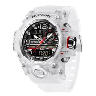 Imagem de MASTOP Relógios masculinos esportivos, ao ar livre, camuflagem, impermeável, militar, relógio de pulso tático, multifunções, mostrador grande, alarme de LED, relógio de pulso robusto para treinamento