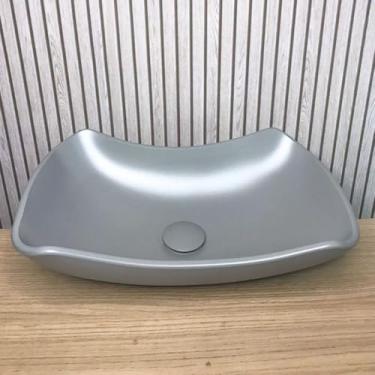 Imagem de CUBA PIA DE VIDRO ABAULADA PARA BANHEIRO E LAVABO 45X30- MODELO DE APOIO 10MM(CINZA MATTE)