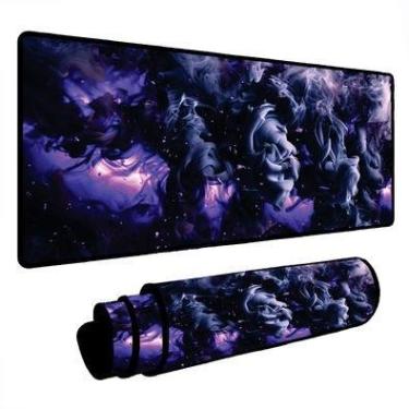 Imagem de Mouse Pad Gamer Speed Extra Grande Desk Pad Profissional Premium Com Borda Costurada 70x35 - Fume Roxo