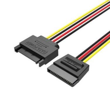 Imagem de Cabo Extensor Sata Macho X Fêmea Alimentação, 30cm - Vention