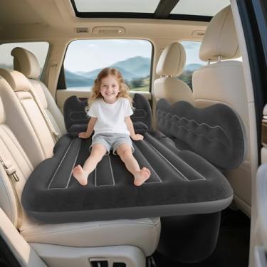 Imagem de dessports Colchão de ar SUV Cama inflável de viagem: dobrável - Cama inflável portátil para carro acampamento e viagens de carro - Colchão de ar de carro espesso para banco traseiro com bolsa de
