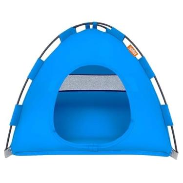 Imagem de Tenda para Cães e Gatos, Portátil, Azul, Abrigo para Animais de Estimação com Ventilação Tubline (Azul)
