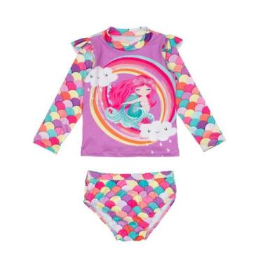 Imagem de Roupa Praia Bebe Infantil Conjunto Praia Menina Proteção Uv - Fofotinh