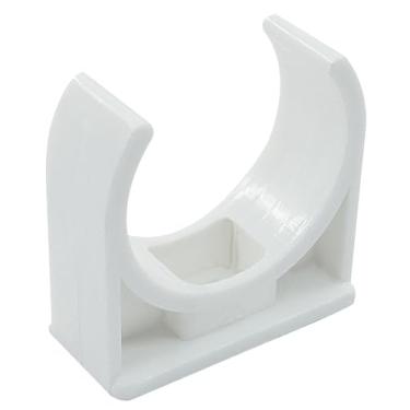 Imagem de BokWin Grampos de tubos de água de PVC em forma de U, pacote com 100, fivelas em forma de U de PVC branco de 25 mm para bandejas de TV/tubos/suporte de mangueira, clipes de instalação rápida para