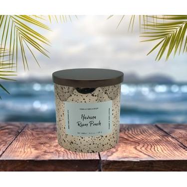 Imagem de Vela de soja de sândalo patchouli – Vela de aromaterapia de longa duração para relaxamento e meditação – Fragrância terrosa – Patchouli – Cera de soja – Limpeza de velas – Santal (rum pêssego Habana)