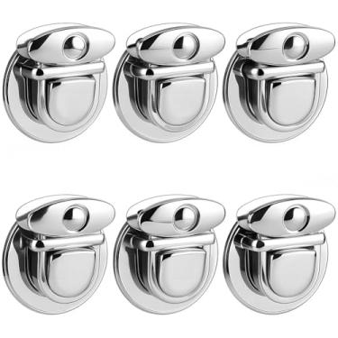 Imagem de CRASPIRE 6 peças de fecho de metal com fecho de pressão e fecho de polegar, fecho de trava de polegar, fecho de prata pequeno, fecho de língua de pato, fechos de fivela, acessórios para bolsa