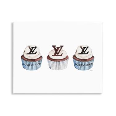 Imagem de Stupell Industries Design de arte de parede trio de cupcake de padaria de luxo por Amanda Greenwood, 28 x 35 cm