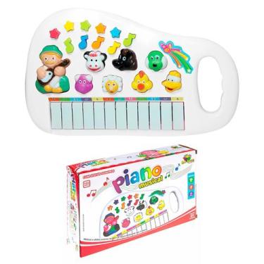 Imagem de Piano Musical Infantil Fazendinha Brinquedo Educativo Com Sons De Anim