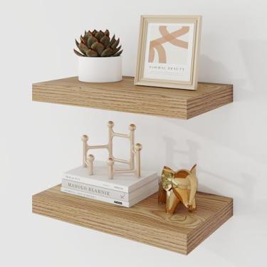 Imagem de Acovy Prateleiras flutuantes de 40,6 cm, prateleira flutuante de 23,5 cm de profundidade montada na parede, prateleiras de parede de 40,6 cm, estante profunda rústica, prateleiras grandes para