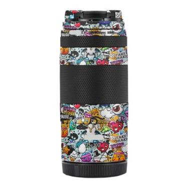 Imagem de Adesivo para lente de câmera 75-300 4-5.6 Película protetora protetora para Canon RF 75-300mm F4-5.6 (Graffiti White)