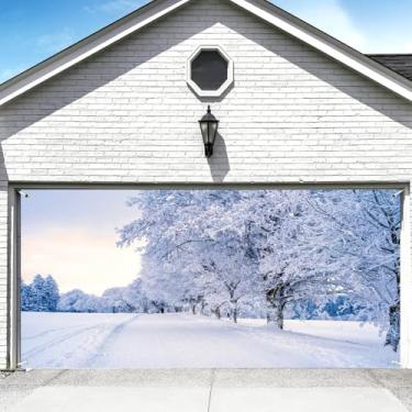 Imagem de DORCEV 2,1 x 4,9 m Floresta de pinheiros de inverno, decoração de banner, cenário natural de inverno, cenário de neve do país das maravilhas e cenário de neve, retratos de festa de família, Natal, Ano