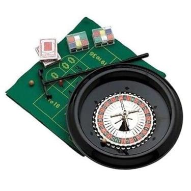 Imagem de ATIJAA Jogo de roleta de luxo com roda de roleta de 40,6 cm com 2 bolas de roleta, jogos de bebida para adultos, festas e jogos de cassino noturnos