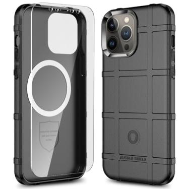 Imagem de LABILUS Rugged Shield Capa protetora tática magnética à prova de quedas de 2,4 m TPU grossa para MagSafe compatível com iPhone 13 Pro Max (6,7 polegadas) - Preto escuro