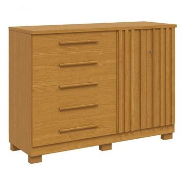 Imagem de Comoda Sapateira Croacia 2 Portas Ripada Com Chave E 5 Gavetas 100% Mdf – Linhamobilia Cinamomo