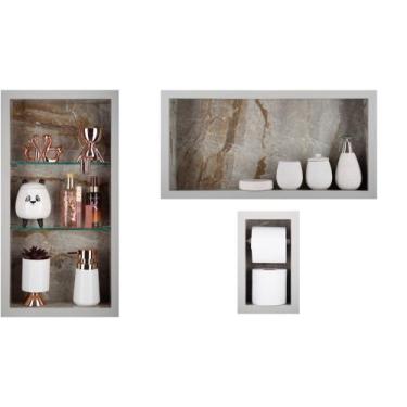 Imagem de Nicho Em Porcelanato Para Banheiro - kit com 3 peças (Pietra) - Oeste 