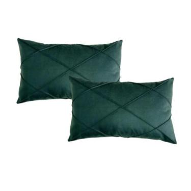 Imagem de Par de Almofada  Retangular Suede Drapeada Baguete 30x50 - Enxovais An