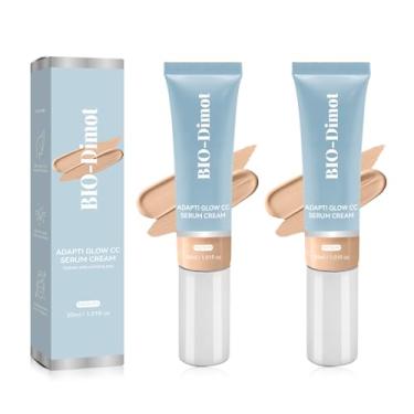 Imagem de Creme CC para mulheres mais velhas, base de creme CC 2 peças, cobertura natural leve hidratante, base de maquiagem para correção de cor, ajuste de tom de pele à prova d'água tamanho viagem -9 ml