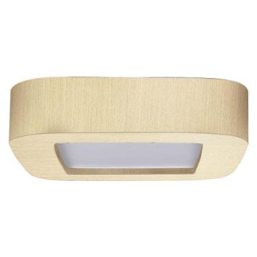 Imagem de Plafon Madeira Led Arredondado 24W Bivolt Marfim - Adrilustres, 6400K 