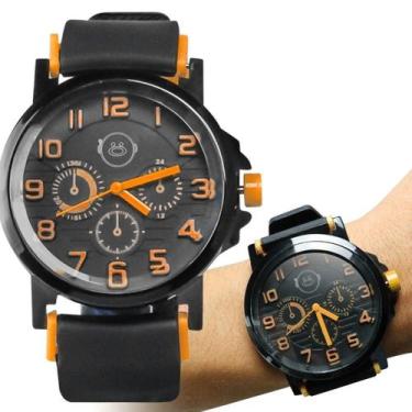 Imagem de Relogio Masculino Preto Silicone Aço Inox Qualidade Premium - Orizom