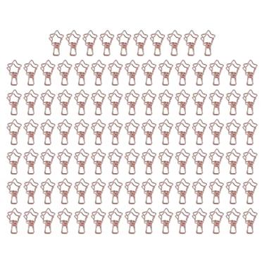 Imagem de Grampos de FicháRio de Papel Clipes de Gravata de Desenho Animado Bonito Metal Resistente 100 PeçAs Porta-Certificados para Uso Estudantil (Rosa ouro)
