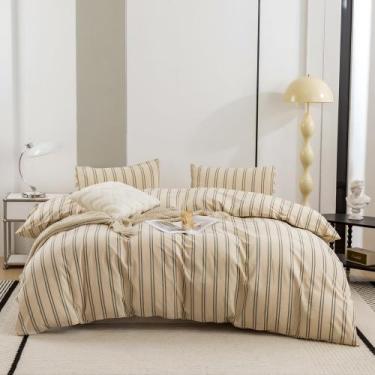 Imagem de Capa de edredom ECOCOTT King Size Linen Feel 100% algodão verde escuro