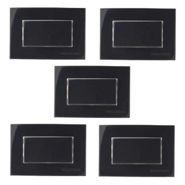 Imagem de 5 Pç Interruptor Simples P/moveis Mdf Margirius Preto 10a