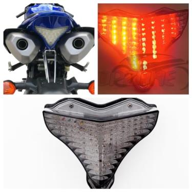 Imagem de Adequado para Yamaha YZFR1 2009-2014; 14B-84710-10-00; luz traseira de freio da lâmpada traseira + conjunto de combinação de indicador de seta integrado (moke, 2. lanterna traseira LED + seta + 6