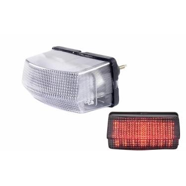 Imagem de Adequado para Yamaha 1991-1995 FZR1000; 1992-1993 TDM850; luz traseira de freio de LED + indicadores de seta integrados (modo de flash transparente, estilo 1)