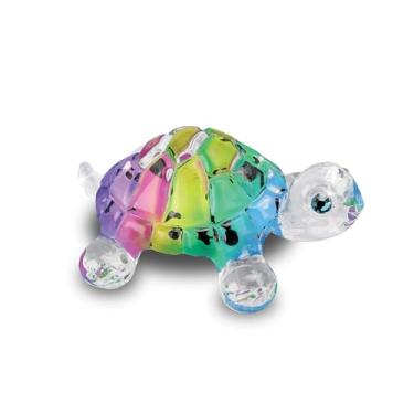 Imagem de Glass Baron Boneco de tartaruga de vidro multicolorido de cone de neve, soprado à mão e esculpido com detalhes de cristal austríaco, ornamento colecionável para decoração de casa e mesa de centro de