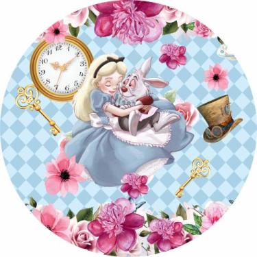 Imagem de Painel de Lona Redondo Alice no País das Maravilhas Xadrez - Fabrika D