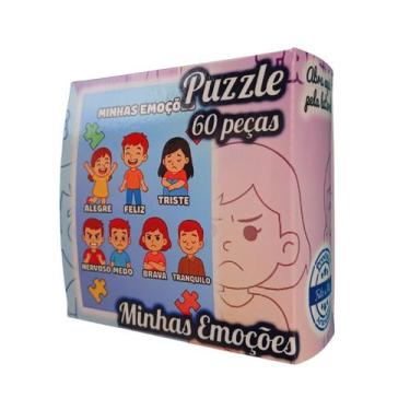 Imagem de Quebra Cabeça Aprendendo Sobre as Emoções 60 Peças - Coleção Tea & Amo
